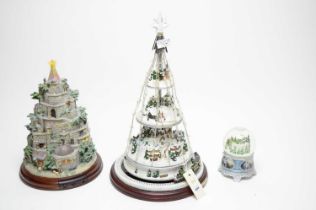 A collection of Thomas Kinkade festive ornaments