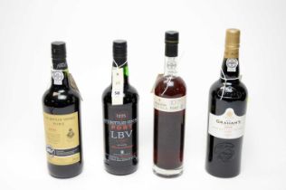 A selection of bottles of vintage port