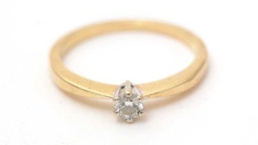 A solitaire diamond ring