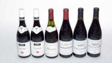 Six bottles of French red wine