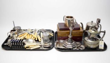 A selection of silver plated and metal wares