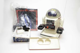 Omnibot by Tomy and a microscope
