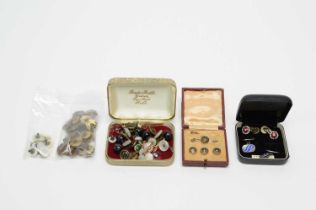 A selection of vintage dress studs and cufflinks