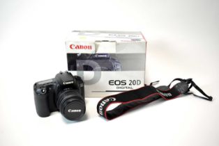 A Canon EOS 20D digital camera