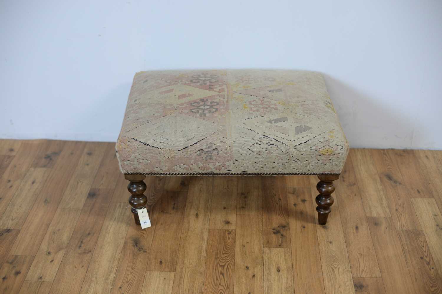 A large cushioned footstool of rectangular form - Image 3 of 3