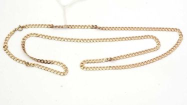 A 9ct yellow gold curb link chain necklace