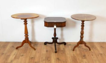 A 19th Century mahogany tripod table with two others