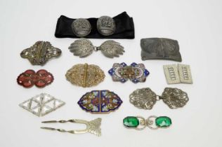 A selection of antique and vintage belt buckles