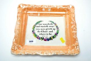 A Sunderland Lustre wall plaque