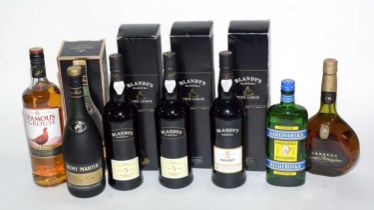 A selection of Brandy, Cognac, Whisky and other alcohol