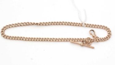 A 9ct rose gold Albert chain bracelet
