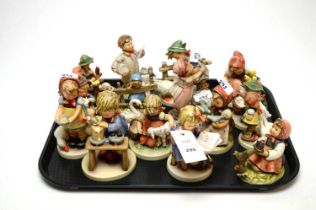 A collection of Goebel Hummel figures of children