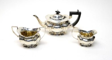 An Edwardian silver three-piece tea service