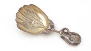 A Victorian silver caddy spoon