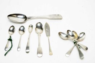 A selection of Georgian and later silver spoons