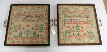 Two late Victorian needlework samplers