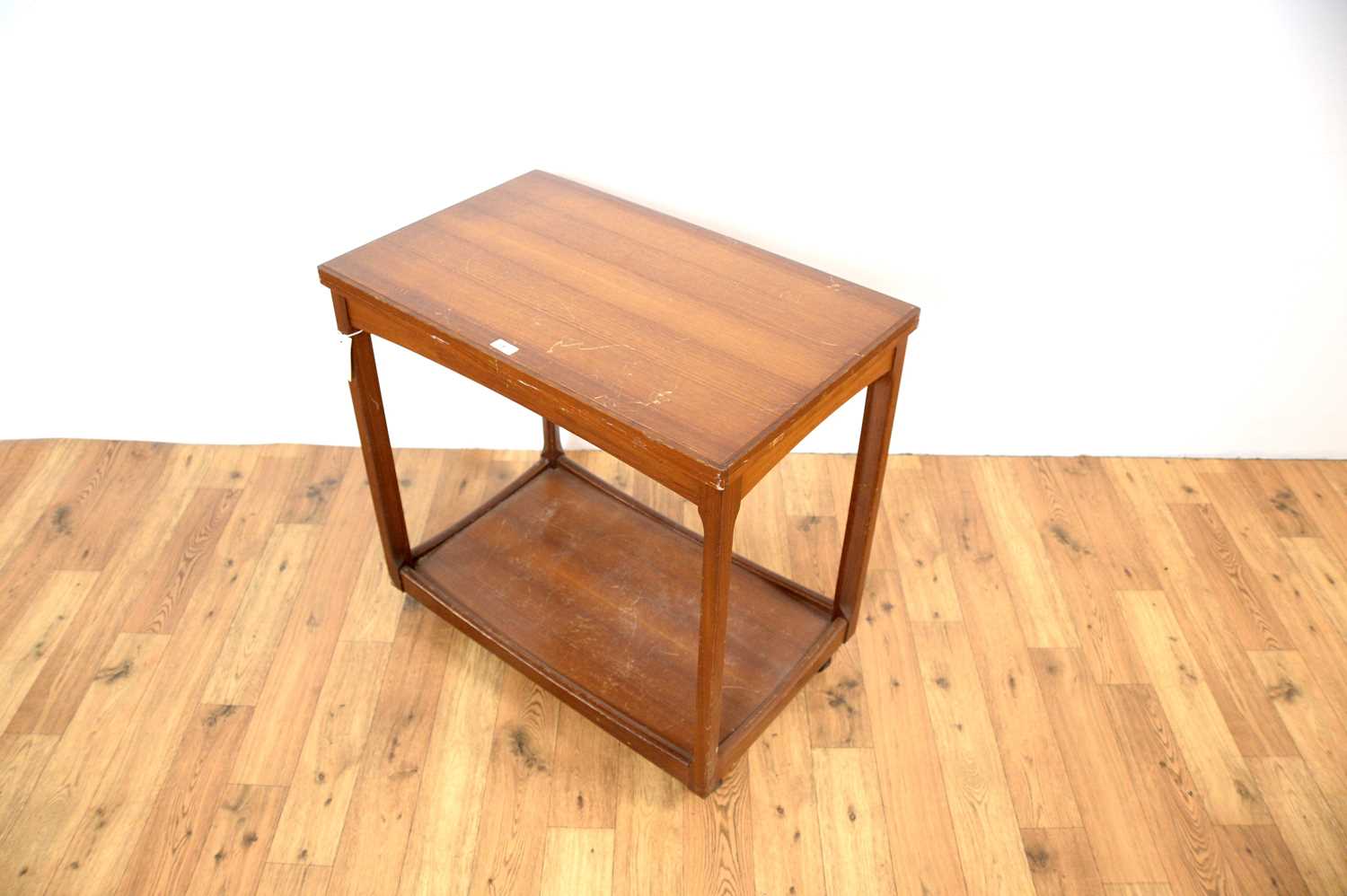 A retro teak trolley together with a tripod side table - Image 8 of 10