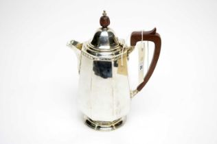 A 1920s silver coffee pot, by Reid & Sons