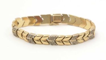 An Italian white stone and yellow gold bracelet