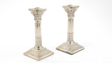 A pair of Elizabeth II silver candlesticks