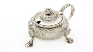 A late Victorian Scottish silver mustard pot