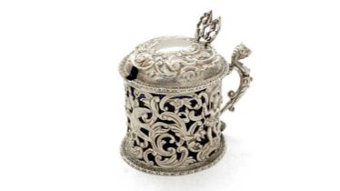 A late Victorian silver mustard pot