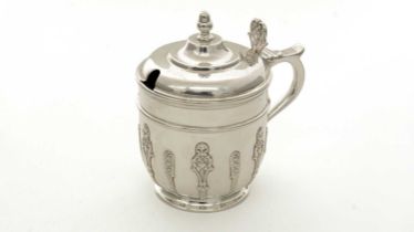 A late Victorian silver mustard pot