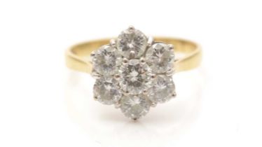 A diamond cluster ring