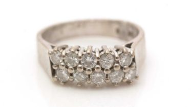 A ten stone diamond ring