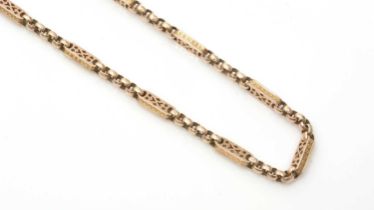 A 9ct yellow gold belcher chain