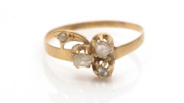 A Victorian diamond and seed pearl ring