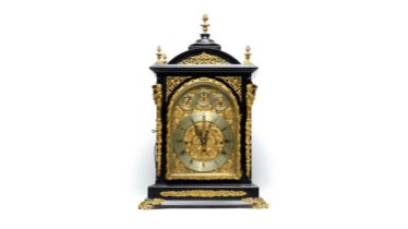 Smith & Sons, Clerkenwell: a Victorian ebonised and gilt metal mounted table/bracket clock