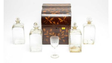 An early 19th Century Dutch marquetry walnut decanter box