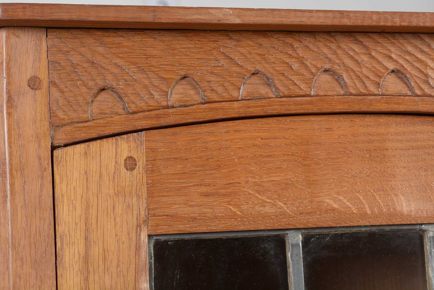 Thomas 'Gnomeman' Whittaker (of Littlebeck): an oak floor standing corner cupboard - Image 5 of 8
