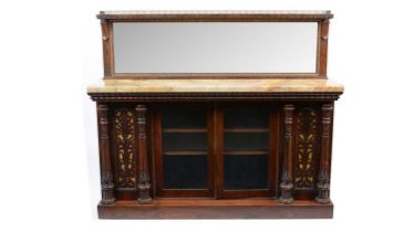 A William IV / early Victorian rosewood mirror back chiffonier