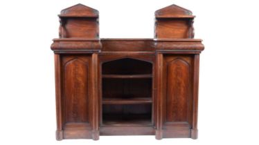 An unusual Victorian mahogany drop centre side cabinet/bookcase