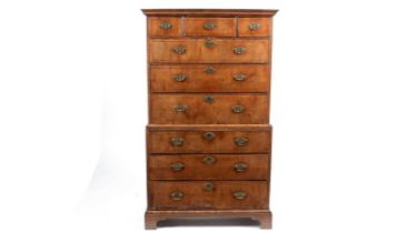 A George II walnut chest-on-chest