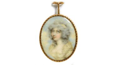 Late 18th Century British School - A 1780s love-token portrait miniature | watercolour