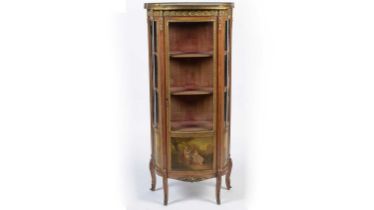 An ornate Louis XV style walnut china cabinet/vitrine, late 19th/early 20th Century