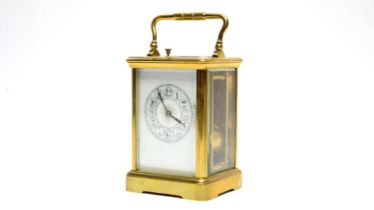 A late 19th century French 8-day repeating carriage clock