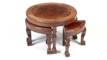 A Chinese hardwood nest of tables