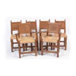 Thomas 'Gnomeman' Whittaker of Littlebeck: a set of six oak dining chairs