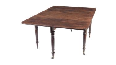 A 19th Century mahogany campaign-style 'D' end dining table