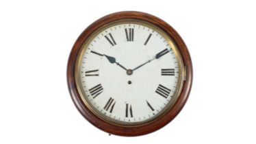 A mahogany wall timepiece, late 19th/Early 20th Century poss from Tiptree Station, Essex