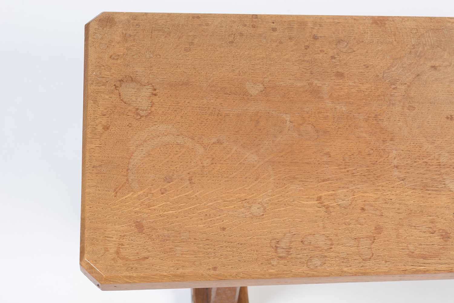 Alan 'Acornman' Grainger (of Brandsby): a rectangular adzed top coffee table - Image 3 of 7