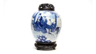 Chinese blue and white ginger jar.