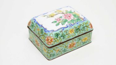 A Canton enamel box and cover