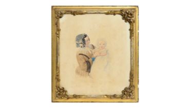 David Mossman - Mrs Charlotte Collingwood Bruce and her son | watercolour