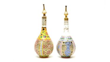 Two Chamberlain Worcester reticulated scent bottles.