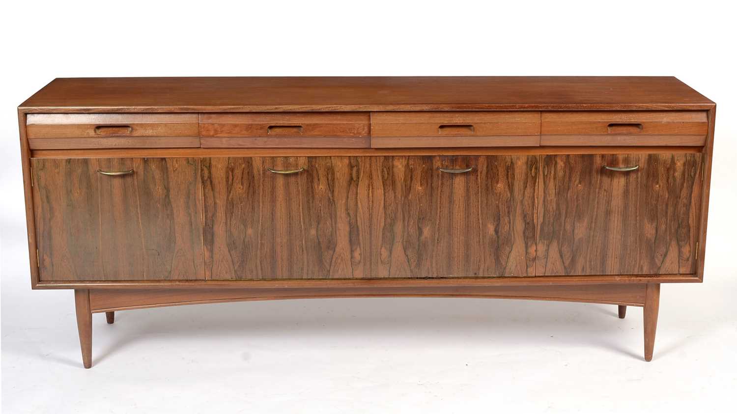 A mid Century teak and rosewood sideboard, possible by Elliotts of Newbury